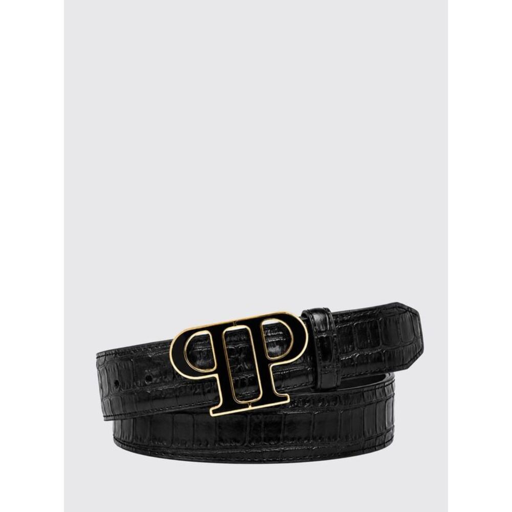 Philipp Plein Men Philipp Plein Croc-Embossed Calfskin Belt With Monogram Buckle